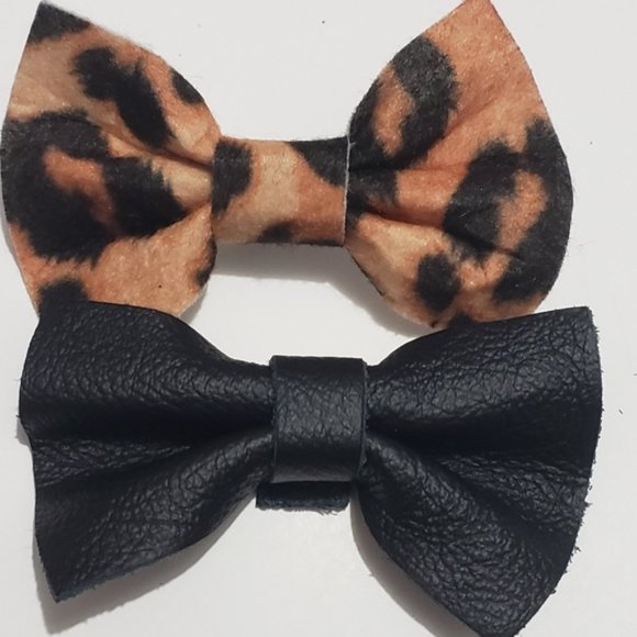 2 piece bundle handmade hair bows with clips clip - Picture 2 of 5